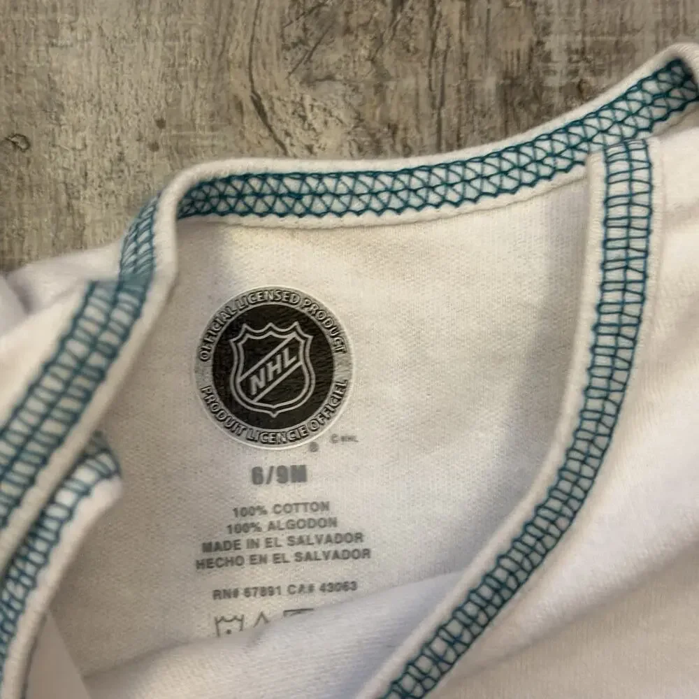 Reebok NHL San Jose Sharks 3pc Creeper Bodysuit Set Infant Baby GIRLS 6M/9M